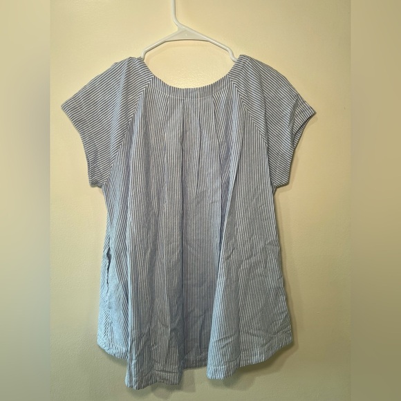 Free People White and Blue Shortsleeved Striped Top size XS - Picture 2 of 4